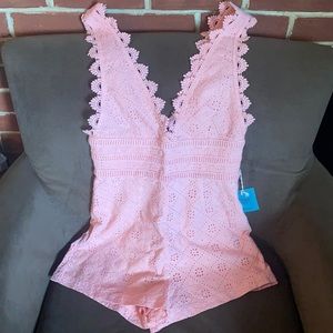 Forever 21 pink romper laced